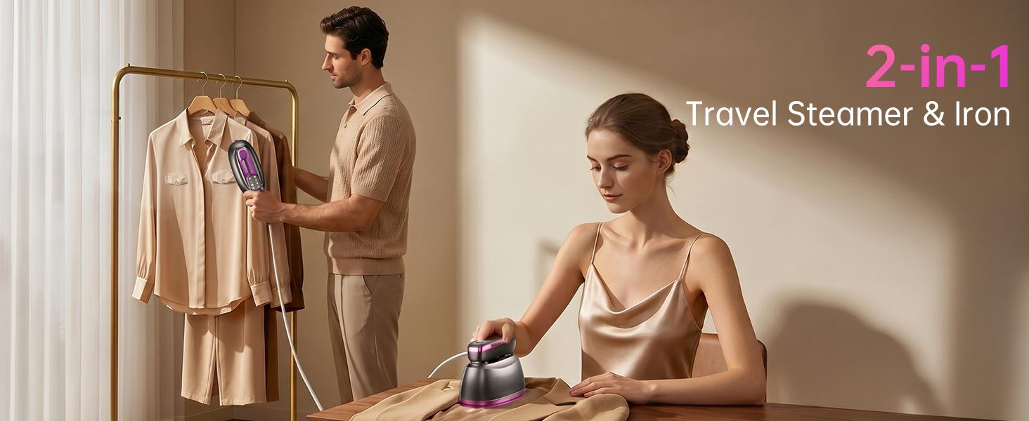 Dr.Flash 2-in-1 Portable Clothing Steamer & Iron Combo Travel Steam Generator, 245ml Large Water Tank, Fast Heat-Up Wrinkle Remover with Large Soleplate, Lightweight Easy-to-Use 1-Button Start for Home & Travel Users,back to school,back to school haul Dr.Flash 2-in-1 Portable Clothing Steamer & Iron Combo Travel Steam Generator, 245ml Large Water Tank, Fast Heat-Up Wrinkle Remover with Large Soleplate, Lightweight Easy-to-Use 1-Button Start for Home & Travel Users,back to school,back to school haul