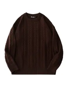 Laixton Loose Knit Sweater, Unisex Round Neck Pullover, Fashion Street Style Casual Basic Knitwear Sweater, Long Sleeve, Knit Clothing, Fall & Winter