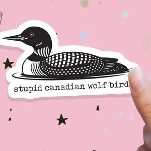 Stupid Canadian wolf bird sticker, Hollander & Rosanov Heated Rivalry, Team Hollanov, LGBT Hockey, Kindle Sticker, Laptop Water Bottle Decal