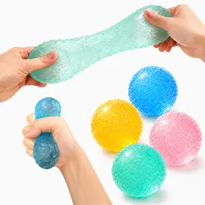Crystal Mochi Squishy Ball, Translucent Slow-Return Malt Texture Squeeze Ball, Soft Round Stress Relief Fidget Toy