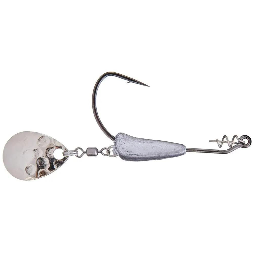 Fishing Zappu Bredy Weedless Underspin Lures, 2-Pack - Compact Jig Heads with EWG Hook, Screw Lock Keeper, Dimpled Blade for Balanced Action, Increased Bite Triggers, Durability, Smooth Hook Sets, Added Flash, Plastic Fishing Lures