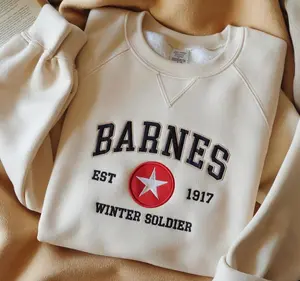 Barnes Est 1917 Embroidered Sweatshirt, Barnes Sweatshirt, Avengers Sweatshirt, Winter Soldier Sweatshirt, Bucky Barnes Sweatshirt