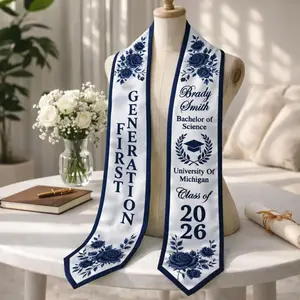 Custom First Generation Graduation Stole 2026 – Personalized Graduation Sash with Name, School & Degree, Class of 2026 Grad Gift