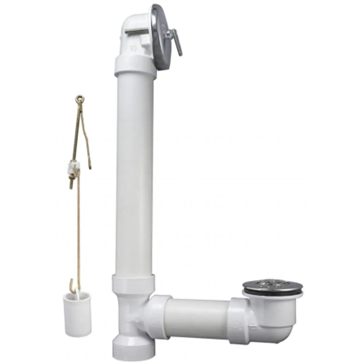 Plumb Pak Schedule 40 PVC Triplever Bath Drain, Polished Chrome Finish, 1-in to 0.50-in Size, Quick-Adjust Linkage Plumbing Fixture for Household Use