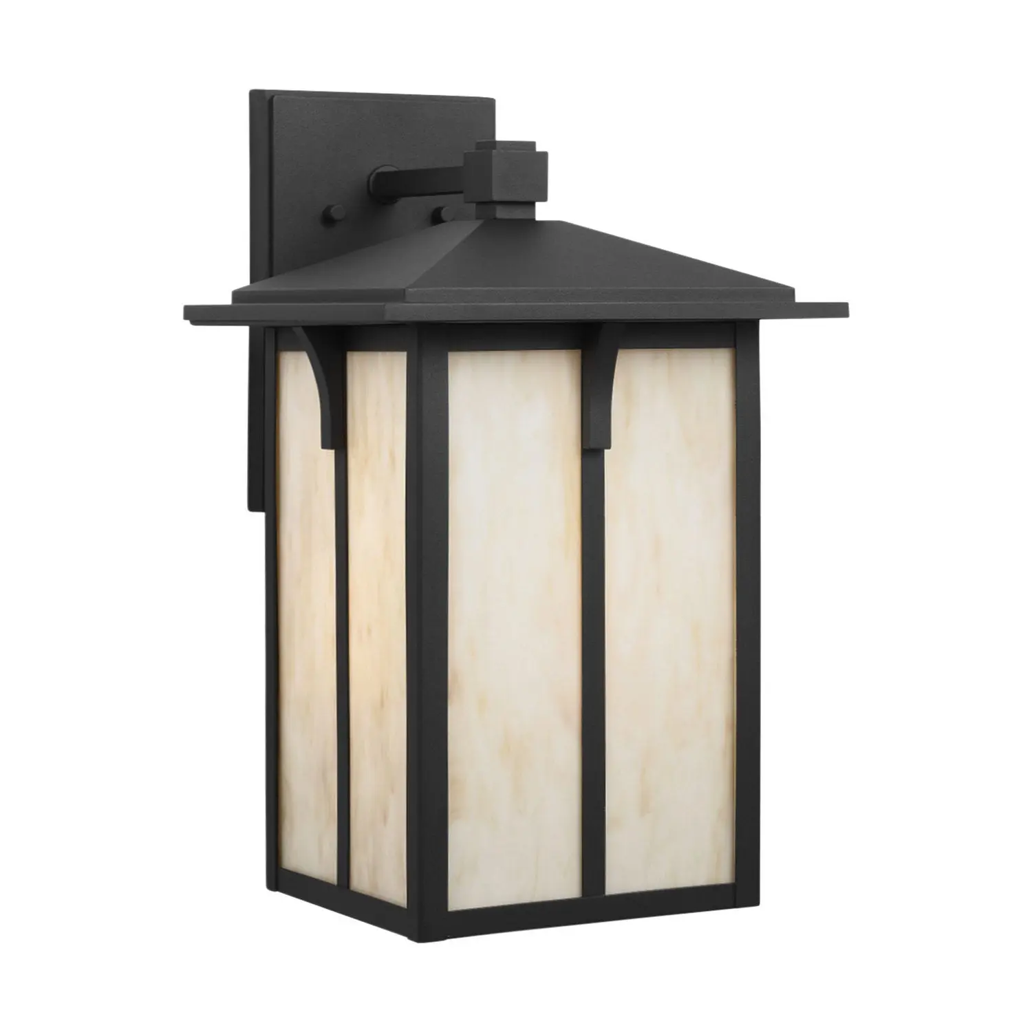 Tomek One Light Outdoor Wall Lantern Black