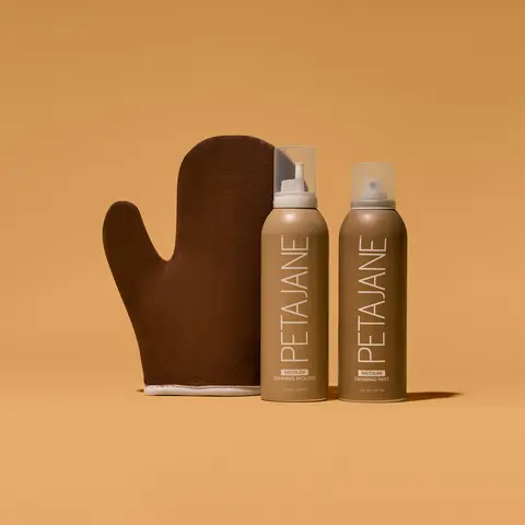 The Essential Bundle - At Home Professional Self Tanning Kit includes a tanning mousse, mist, and tanning mitt