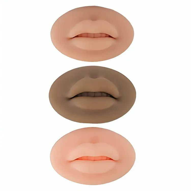 3Pcs 3D Silicone Practice Lips – Soft Fake Lips for Permanent Makeup, Tattoo Training & Lip Blush Practice