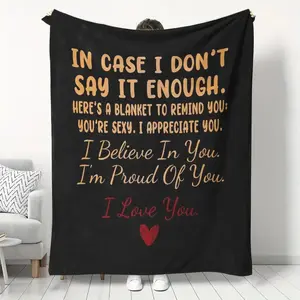 Romantic "I Love You" blanket gift for wife, girlfriend couple anniversaries, Valentine's Day Gift