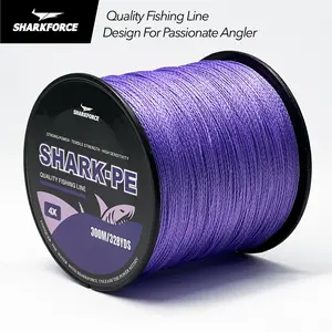 Sharkforce 300m 4 Strand Durable Braided Fishing Line, Smooth Carp Fishing Line, Wear-Resistant Braided Line for Lure, Saltwater and Freshwater, Ice Fishing