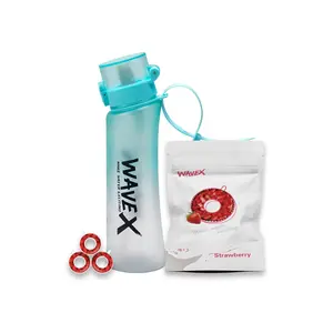 600ml Sea Breeze Turquoise Tritan Water Bottle With 3 Strawberry Aroma Scent Pod