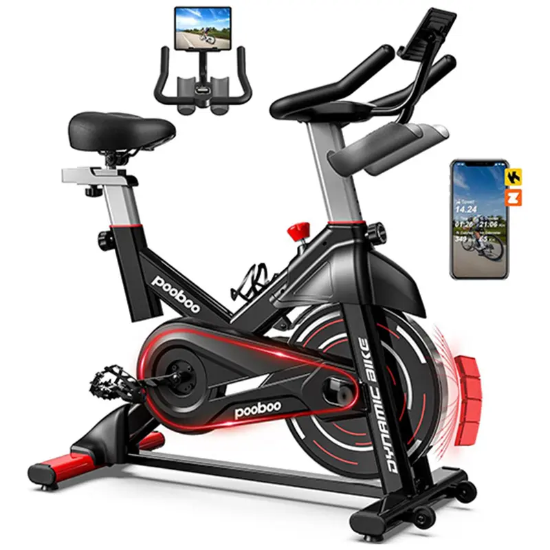 Exercise Bike,Stationary Bike for Home,Magnetic Indoor Cycling Bike | Low Noise Workout Bike with Exclusive App,350lbs Weight Capacity