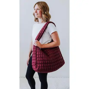 Puffer Tote - Maroon