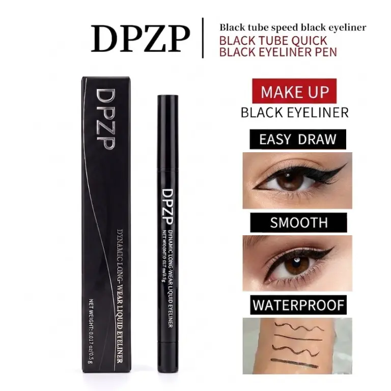DPZP Waterproof Eyeliner - 24H Wear, Smudge-Proof, Ultra-Creamy Smooth, Precision Application, Lightweight Flawless, Vegan Cruelty-Free Eye Cosmetic for Back to School, Wait 10 Sec