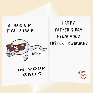 I Used To Live In Your Balls Happy Father's Day From Your Fastest Swimmer Card, I Used To Live In Your Balls Card, I Used To Live In Your Balls Fathers Day Card Gift For First Father From Son Daughter