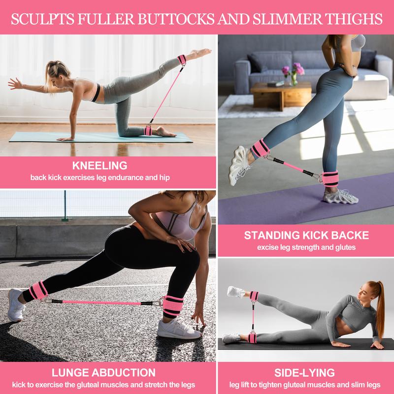 6 pcs Adjustable AnkleBands Resistance Bands for Women & Men ,Workout Equipment for Leg and Hip Training , AnkleStrap with Exercise Bands and TPE Band