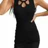 VICHYIE Women's Sleeveless Cutout Neck Bodycon Party Tank Dress, Vafful Sexy Summer Women's Clothes Casual Black