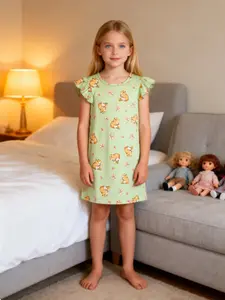 Summer New Fresh Cute Pet Sleepwear, Capybara Heart Bow Print Nightdress, Breathable Fire Retardant Fabric, Casual Home & Outdoors Wear