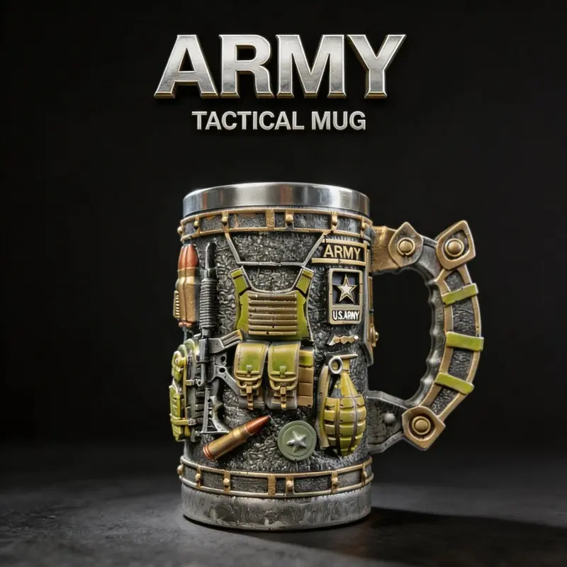250th Anniversary Military 3D Mug,Independence Day Commemorative Coffee Cup, Father's Day Gift for Veteran & Military Fun Collectibles military beer stein