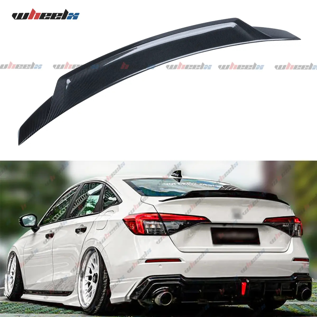 2022-2026 Honda Civic 4-Door Sedan - 11th Gen Yofer V3 Rear Wing, High Kick Carbon Fiber Duckbill Spoiler (Excludes Hatchback), JDM Body Kit, Direct Fit , with Aerodynamic Boost & Downforce Gain