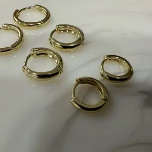 Gold plate hoop earrings
