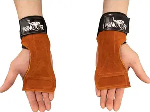 Leather Weight Lifting Hand Grips for Maximum Grip Support - Workout Grips for Pull Ups, Deadlifting & Gym Training (1 Pair) wrist protection