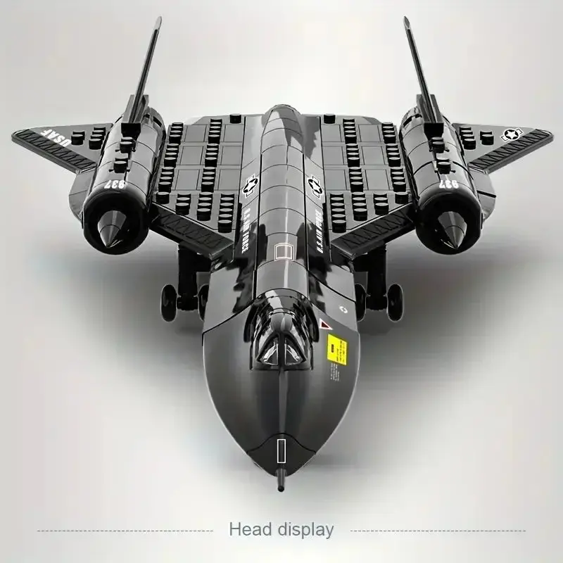 Military Technical USA SR71 Blackbird Stealth Supersonic Reconnaissance Aircraft Building Blocks Fighter Model Brick Kid Boy Toy 183 Piece Set