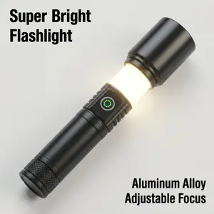Super Bright High-Lumen Multifunctional Aluminum Flashlight, Handheld Tactical LED Light with Rechargeable Battery Power Display, outage Type-C Fast Charging, Adjustable Beam, Durable for Emergency Survival & Outdoor Fishing, Pocket-Sized