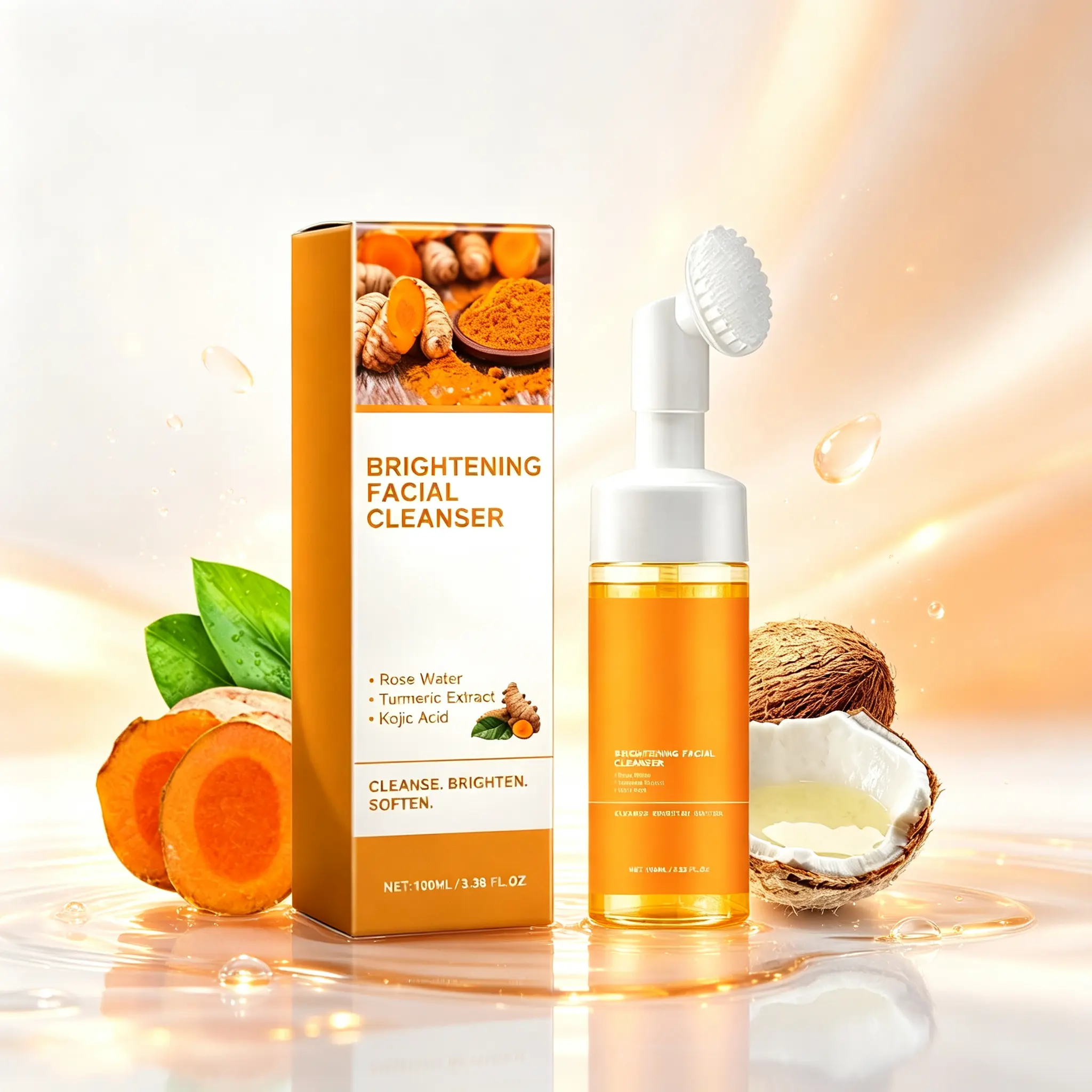 Gentle Facial Cleanser 100ml – Rose Water & Turmeric Face Wash for Soft, Clean, Refreshed Skin