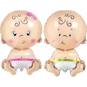 , Baby Gender Reveal Balloons Set - 32 Inch, Pack of 2 | Baby Balloons, Gender Reveal Decorations | Baby Boy Balloons and Baby Girl Balloons, Twin Baby Shower Decorations | Boy Or Girl Balloon