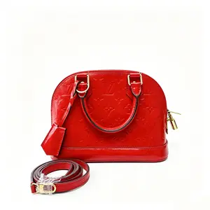 Pre-owned Louis Vuitton Red Patent Leather Alma BB D0124