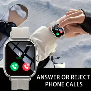 2 In 1 Watch With  Earbuds, Full Touch Square Screen, Multiple Sports Modes, Water Drink Reminder, Social Message Pop-up Reminder, Weather Display, Soft Silicone Strap Unisex Daily  Watch