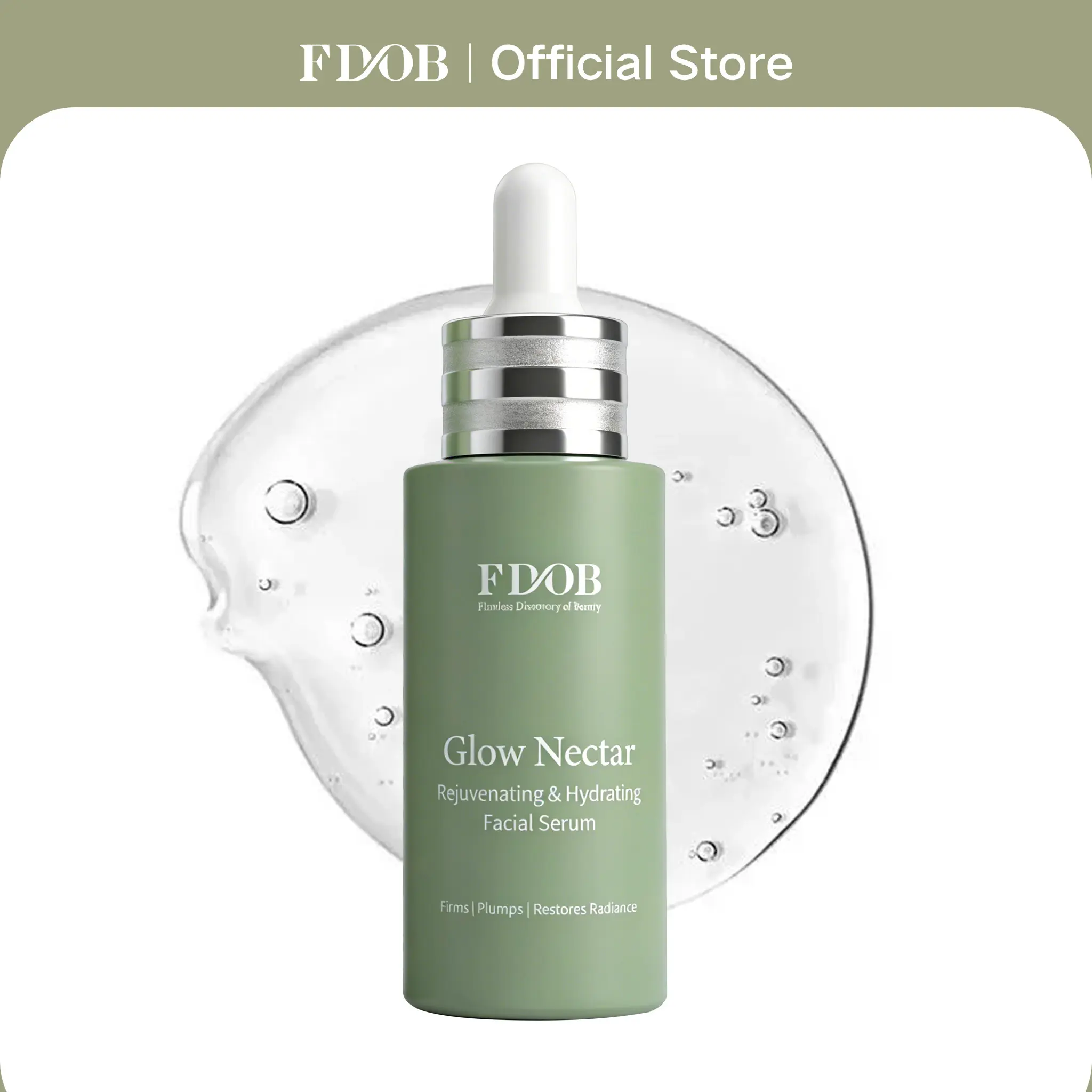 FDOB Glow Nectar Rejuvenating Hydrating Facial Serum Soluble Collagen Fibronectin Deep Hydration 30ml