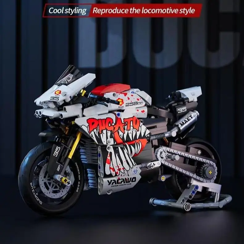 【 1:10 Static Version】Venom Ducati building blocks assembled motorcycle racing educational toys model decoration