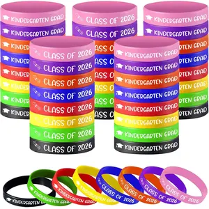 2026 Kindergarten Graduation Decorations 40Pcs Silicone Wristbands Graduation Gifts for Boys Girls Kids Students Elementary Kindergarten