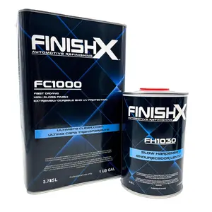 FinishX Automotive Refinishing Ultimate Clear Coat (FC1000 - 1 Gallon) 4:1 Kit with Slow Activator/Hardener (FH1030 - 1 quart)