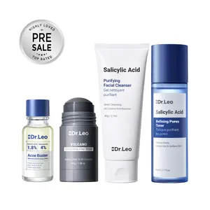 Dr.Leo Acne Treatment Kit for Oily Skin – Reduce Breakouts, Clear Blackheads, Unclog Pores & Control Oil (4-Step Routine) #mothersdaygift #Summervibes,summerwins