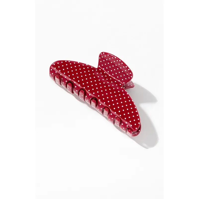 John Galt Women's Red Polka Dot Hair Claw Clip