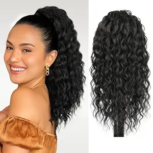 Ponytail Extension 14 Inch Curly Wave Drawstring Ponytail Cilp In Hair Pony Tail Synthetic Hairpiece for Women