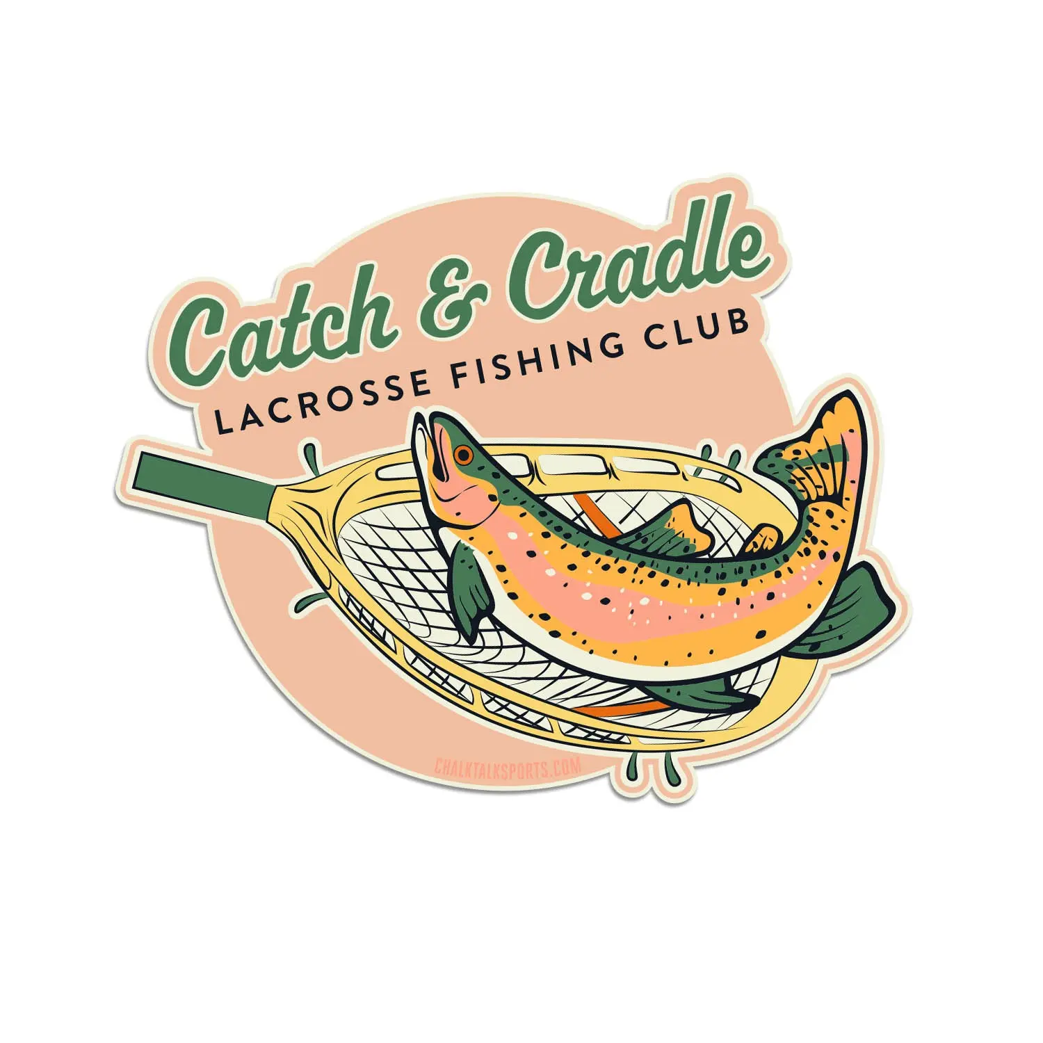 Unisex Vinyl Guys' Lacrosse Catch and Cradle Sticker - Durable Basic Standard Practice Accessory for Lacrosse Players, Funny Fish in Net Design, Suitable for Indoor/Outdoor Use, Indoor Or Outdoor Use