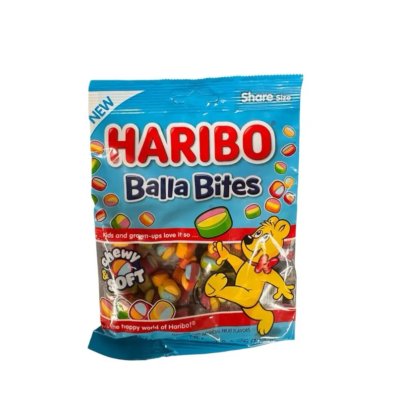Haribo Balla Bites - Orange BlackBerry, Lemon Orange, Apple Lemon, & Strawberry Orange flavors - 1 Bag
