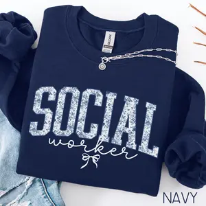 Social Worker T-SHIRT Or Sweatshirt,  School Counselor Shirt, School Social Work tee Cotton Bottom Fabric