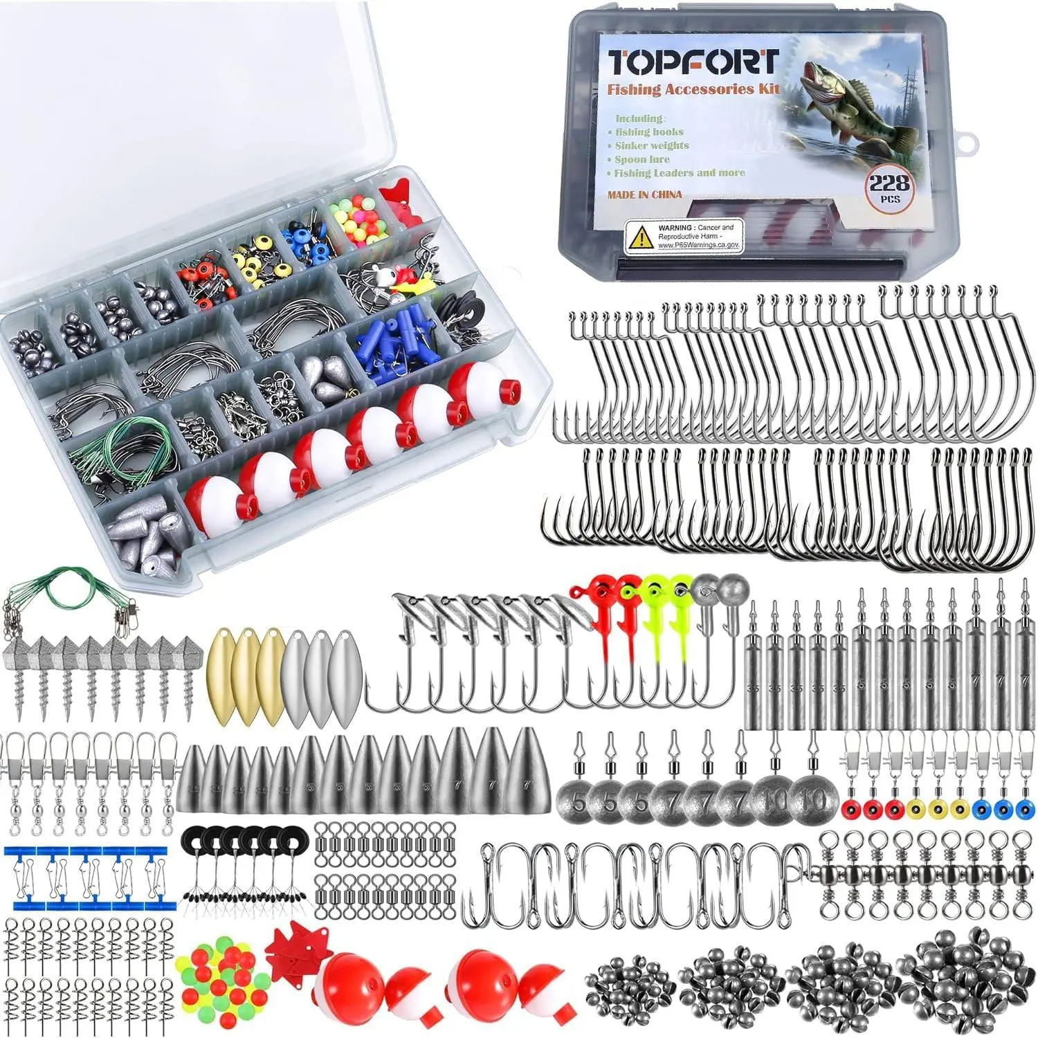 228pcs Fishing Accessories kit