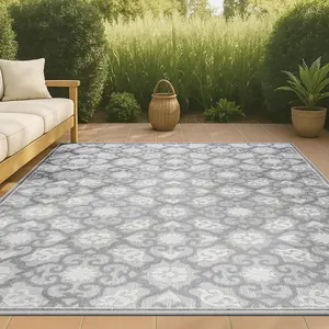 JONATHAN Y Gallia Tile Trellis High-Low Indoor/Outdoor Area Rug; for Living Room, Kitchen, Bedroom, Dining Room, Patio, Porch, Backyard