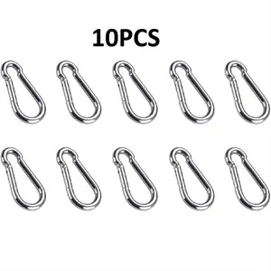10pcs Spring Loaded Snap Hook Metal Carabiner Clips, Accessory Hook Keychains for Keychain, Backpack, Outdoors, Metal Carabiner Keychains