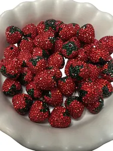 Strawberry Rhinestone Bead