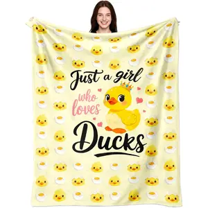 Duck Blanket Gifts for Duck Lovers Soft Flannel Ducks Throw Blanket Room Decor Merch Stuff for Girl Women