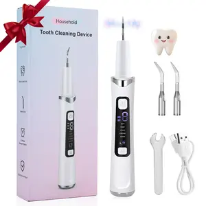 Ultrasonic Tooth Cleaner Dental Cleaning Tool with 5 Modes 9 Adjustable Intensities, 5 Color LED Lights and 2 Replacement Heads for Intelligent Oral Care