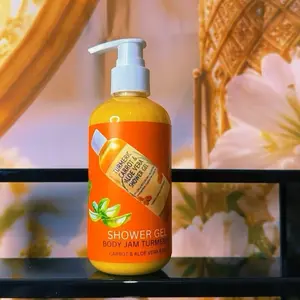 Body Wash Body Jam Turmeric Carrot Aloe Vera Cerasee with Moringa 250ml - Gentle Cleansing Formula for Soft Skin