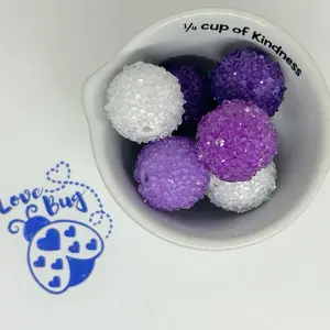 15pcs 20MM mixed color sugar beads. Great for pens, wristlets, keychains, cup charms, purse charms or any other DIY project.