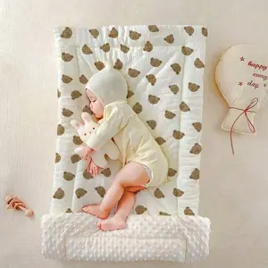 Baby Thick Mattress Pad, 3D Bean Bag Velvet Baby Bed Mat, Reversible Washable, Perfect Newborn Shower Gift, 1pc, Multipurpose Comfy Bedding